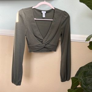 Long sleeve soft, crop top with Deepthi stretchy fabric, never worn
